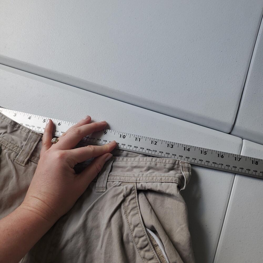 Y2K American Eagle Outfitters Pants Mens 29x30 Beige Cargo Cotton Canvas Baggy - Picture 6 of 7